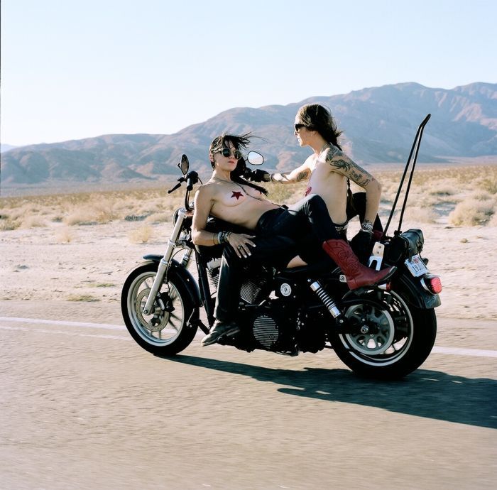 Girls on a motorcycle in Jiangmen